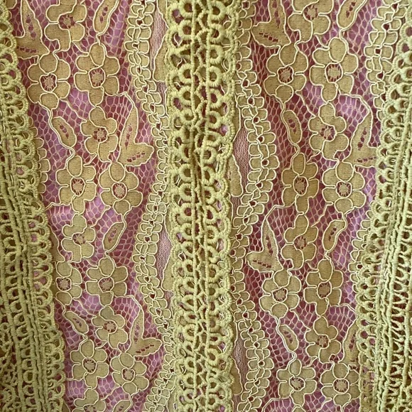 Anthropologie Eri + Ali Sydney Yellow/Mustard  Lace Sleeveless Top Size M - Picture 6 of 15